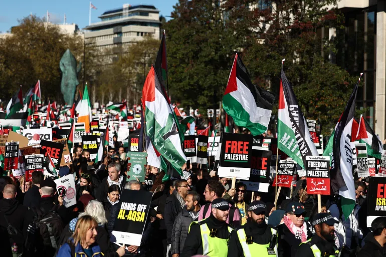 مئات الآلاف يتظاهرون في لندن رفضا للعدوان على غزة