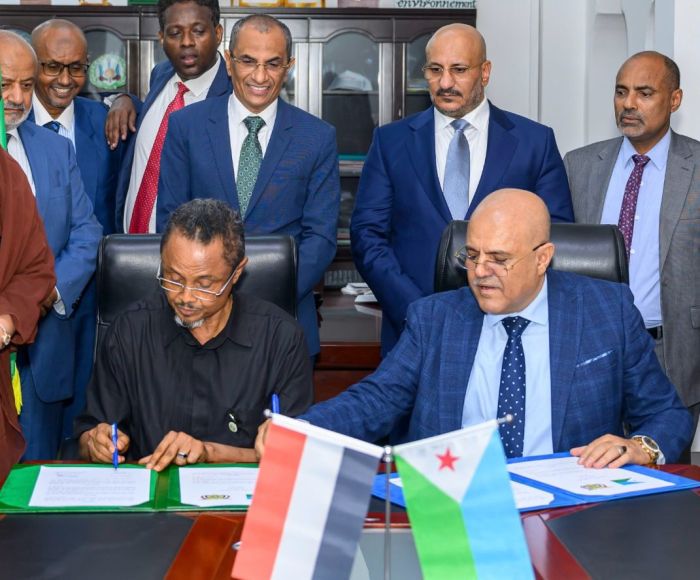 توقيع اتفاقية توأمة بين محافظتي تعز و جيبوتي